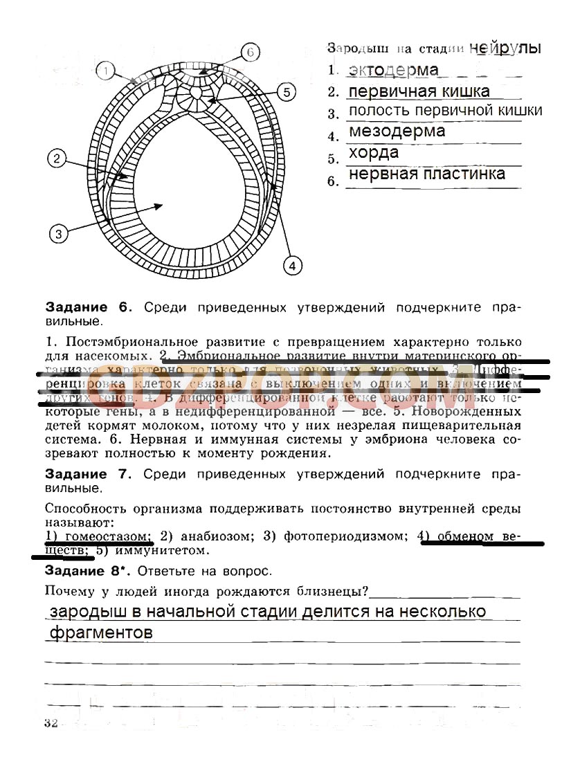 ГДЗ ГДЗ решебник по биологии 10-11 класс рабочая тетрадь Саблина Дымшиц  Ответы