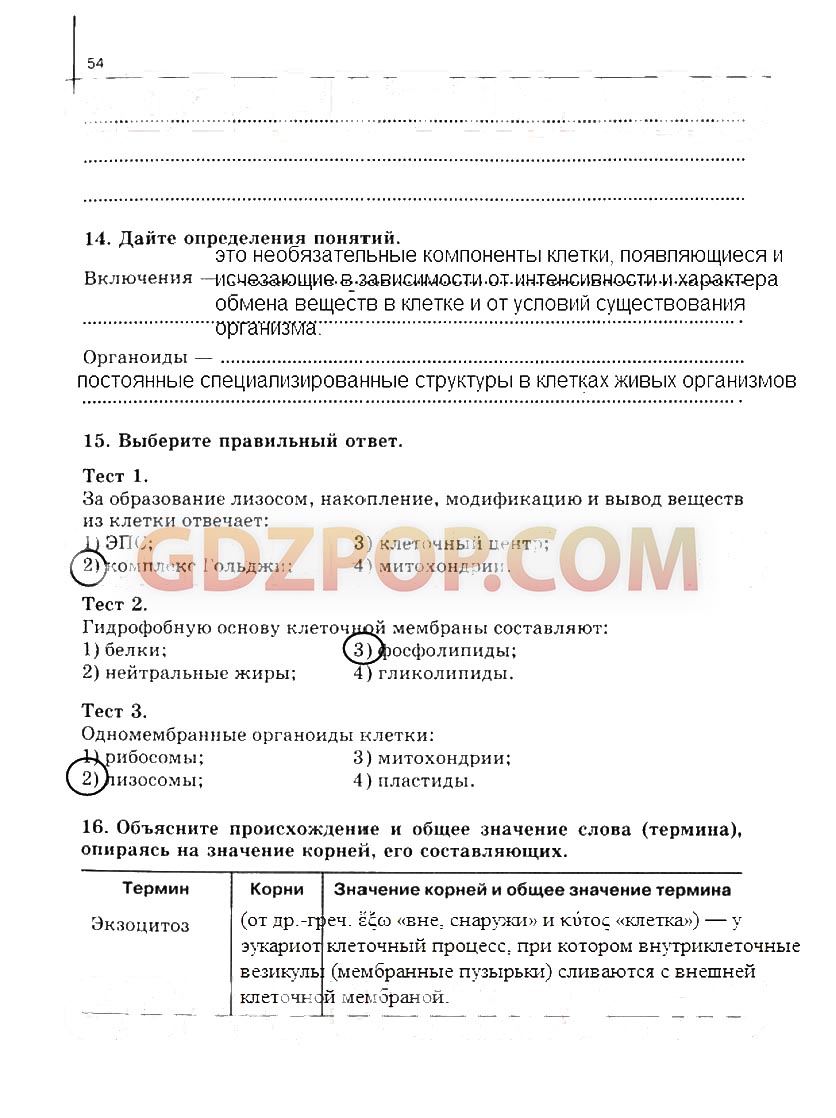 ГДЗ ГДЗ по биологии 10-11 класс рабочая тетрадь Сивоглазова Ответы