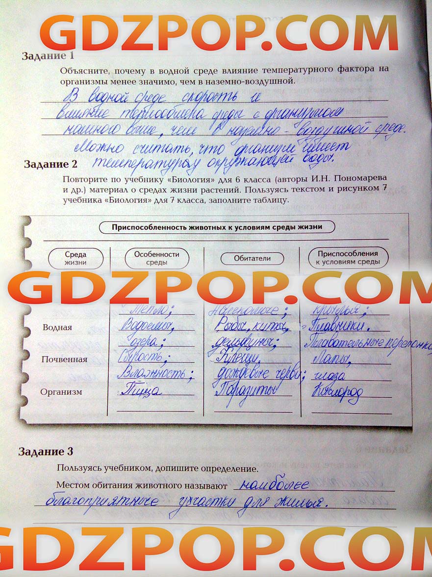 ГДЗ ГДЗ по биологии 7 класс рабочая тетрадь Суматохин Кучменко 1 и 2 часть  Ответы