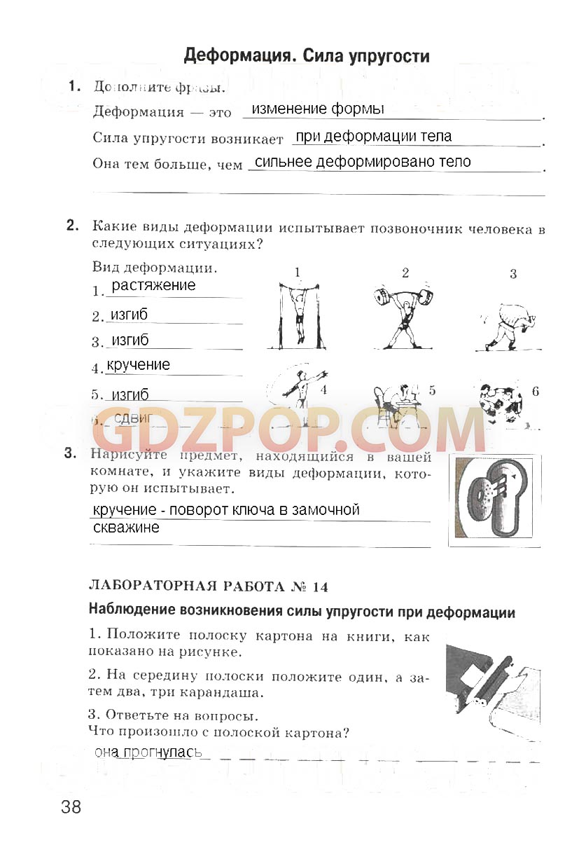 ГДЗ ГДЗ рабочая тетрадь 5 класс физика химия Гуревич ответы Ответы