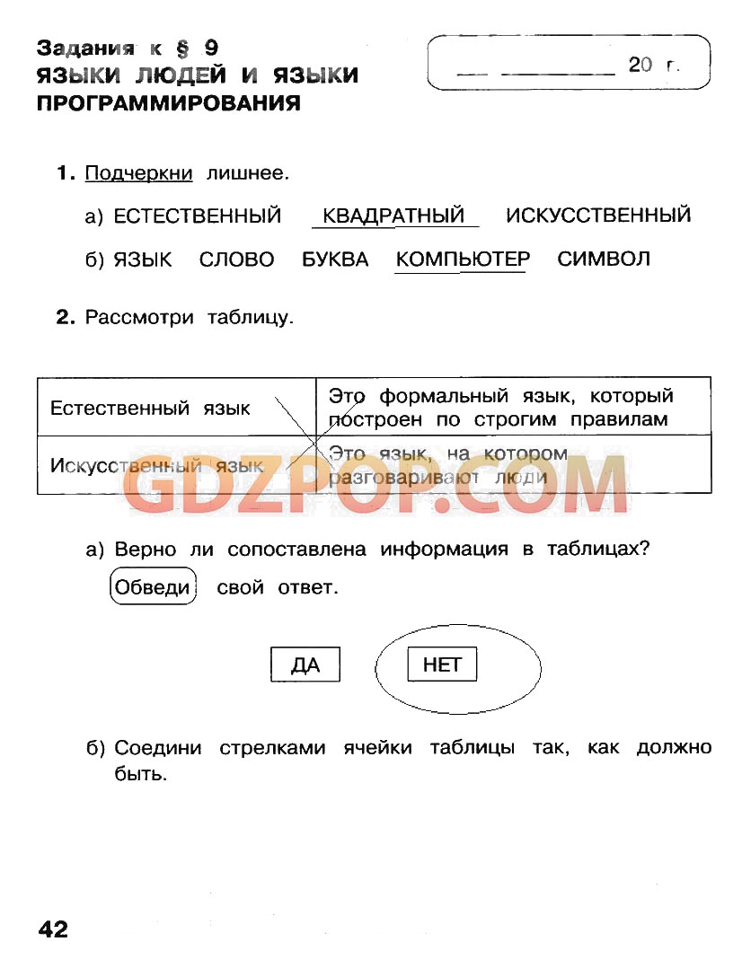 ГДЗ ГДЗ решебник по информатике 2 класс рабочая тетрадь Матвеева Ответы