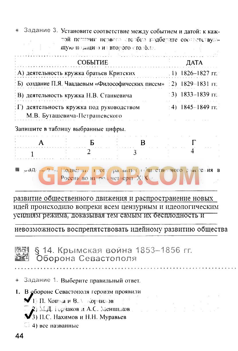 ГДЗ ГДЗ решебник по истории 8 класс рабочая тетрадь Симонова Ответы